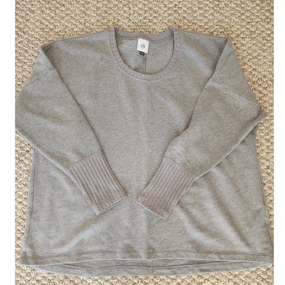 Cabi‎ Soft Women's Size Large Pullover Sweatshirt Gray Long Sleeve Cozy Casual